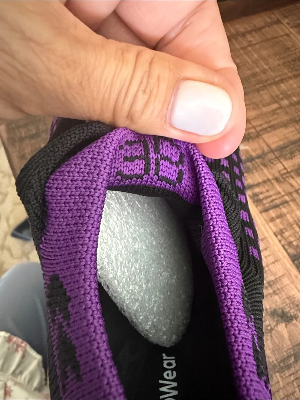 Women’s Comfort Wear Slip-On Athletic Sneakers in Black and Purple